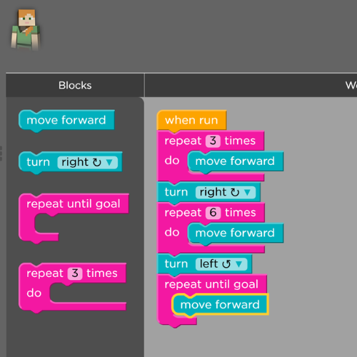 Minecraft Block Coding / 10 lessons / 5-7 Years